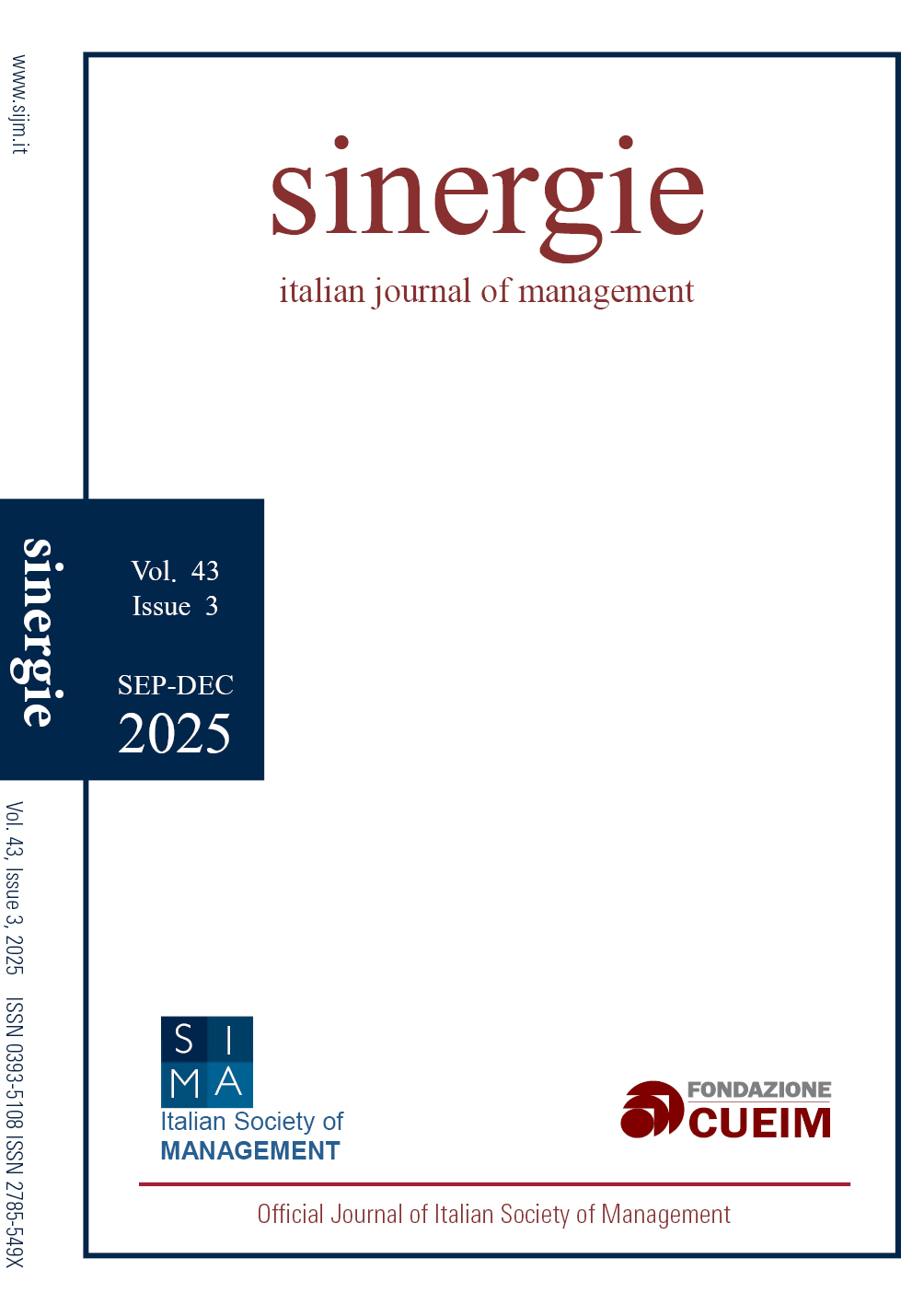 					View Vol. 43 No. 3 (2025): Sinergie IJM's Essays 
				