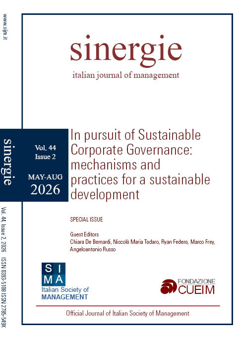 					View Vol. 44 No. 2 (2026): In pursuit of Sustainable Corporate Governance: mechanisms and practices for a sustainable development 
				