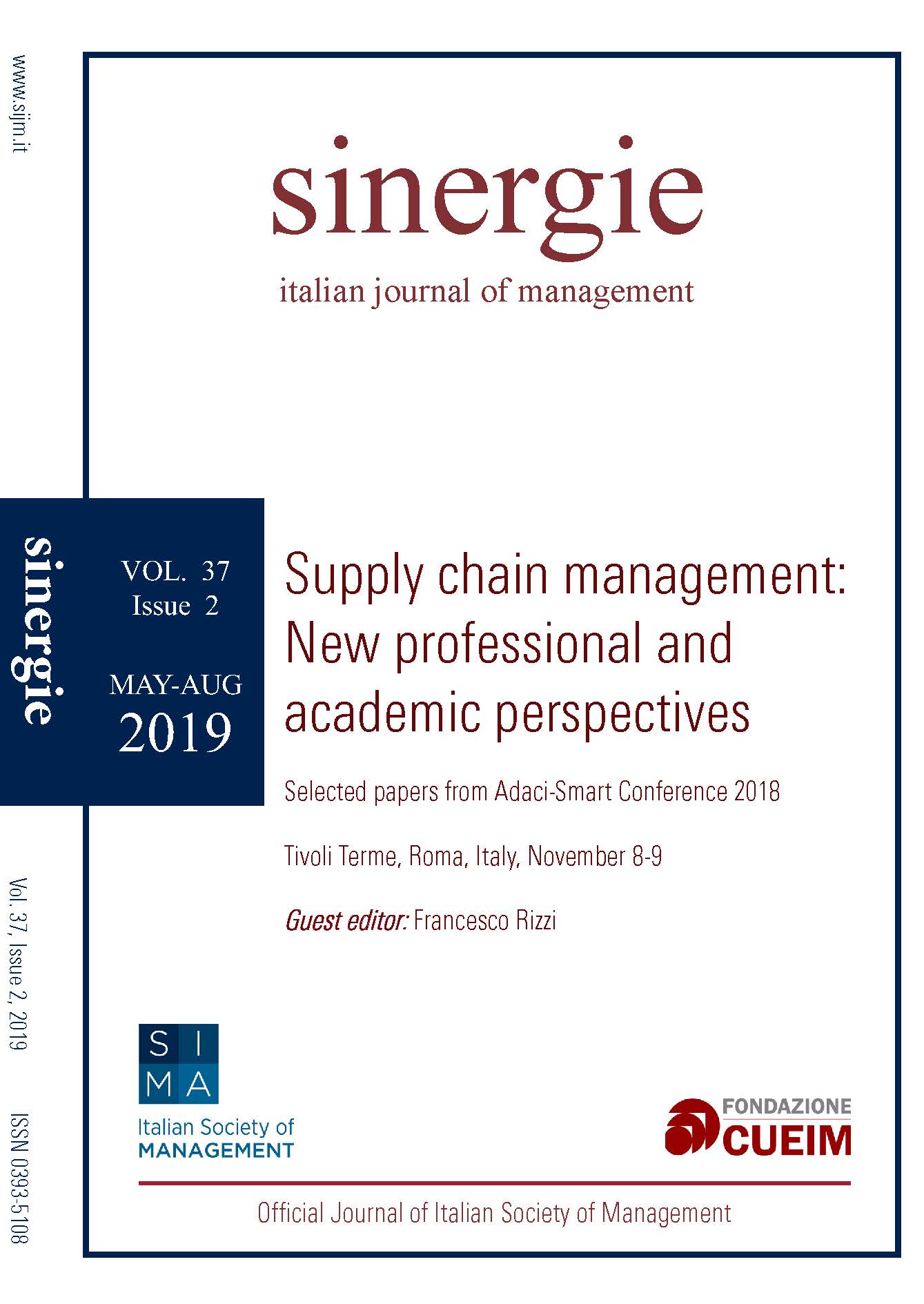					View Vol. 37 No. 2 (2019): Supply chain management: New professional and academic perspectives
				