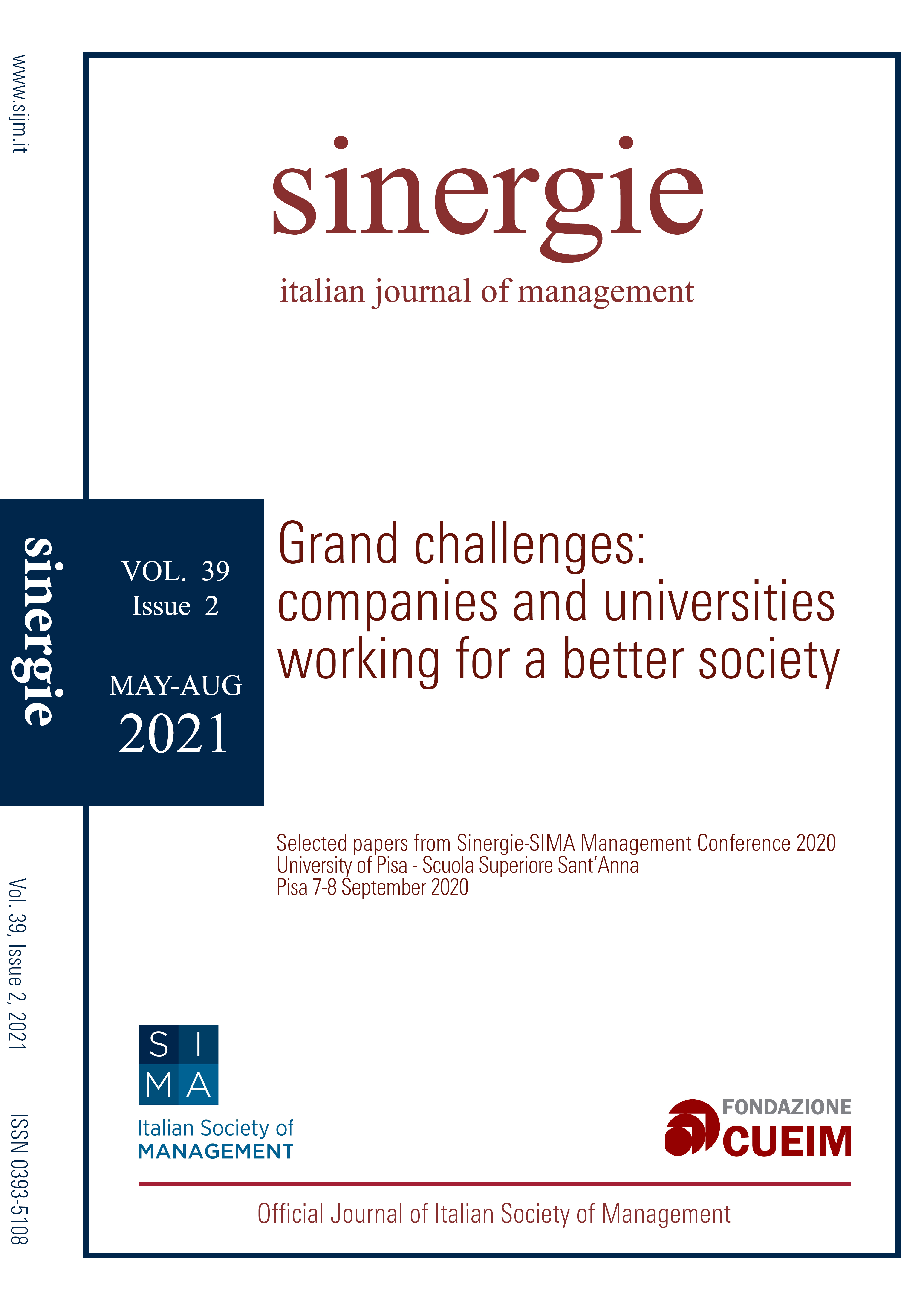 					View Vol. 39 No. 2 (2021): Grand challenges:  companies and universities working for a better society
				
