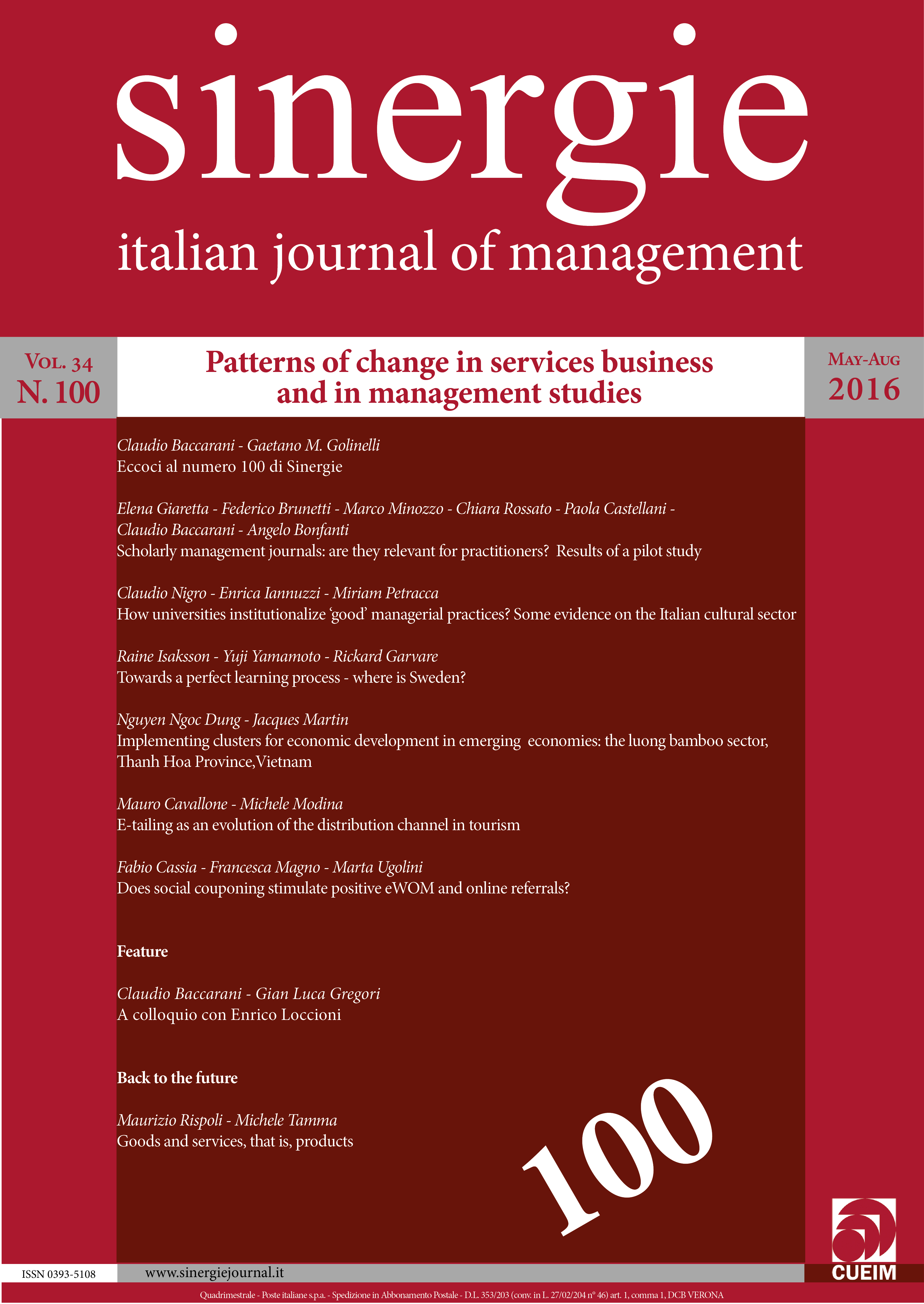 					View Vol. 34 No. May-Aug (2016): Patterns of change in services business and in management studies
				