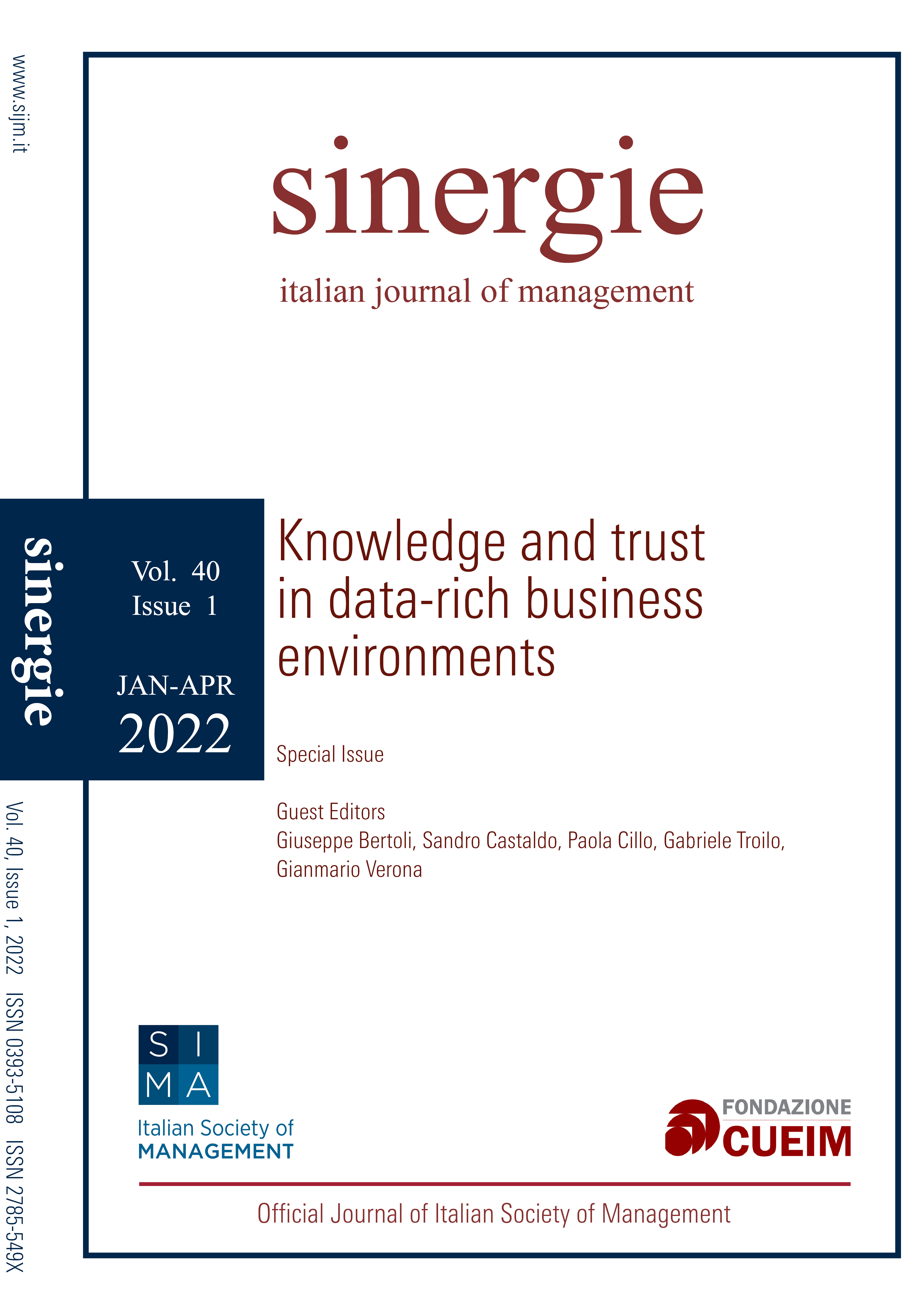 					View Vol. 40 No. 1 (2022): Knowledge and trust in data-rich business environments
				