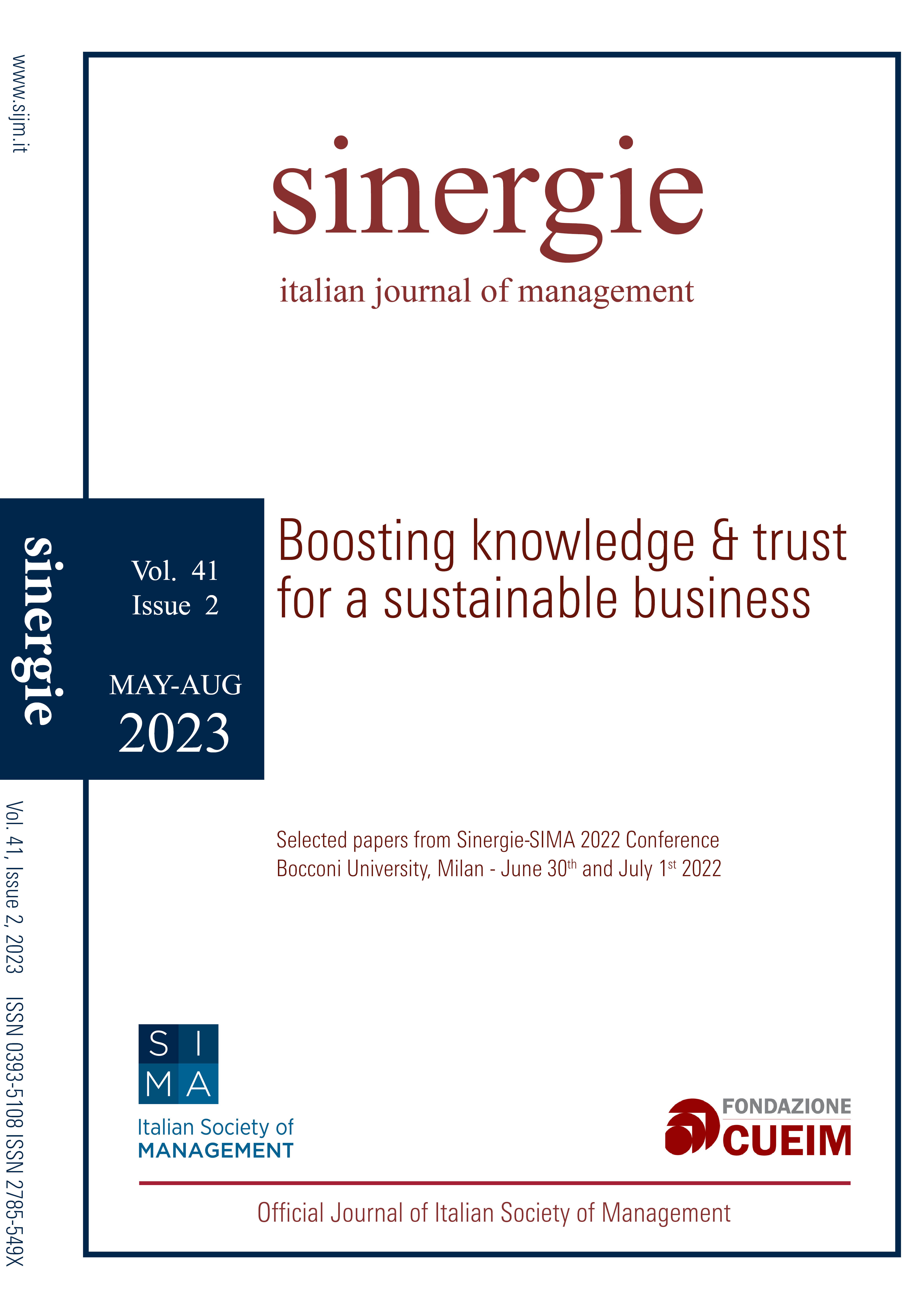 					View Vol. 41 No. 2 (2023): Boosting knowledge & trust  for a sustainable business
				